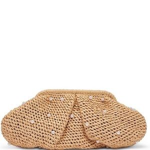 NWT Dolce Vita Crissy Woven Large Pearl Clutch